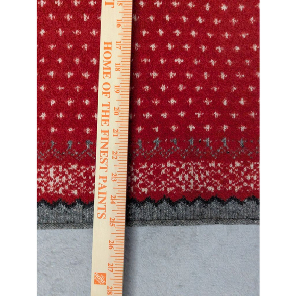 Women's Jones New York Sport Red & Gray Snowflake Turtleneck Sweater L Wool - Picture 5 of 6